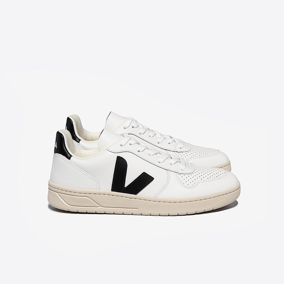 V-10 LEATHER WHITE BLACK