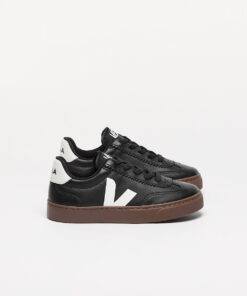 VOLLEY ELASTIC LACES LEATHER BLACK WHITE BARK