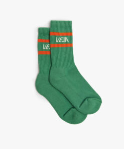 ICONIC SOCKS COTTON GREEN WHITE ORANGE