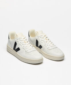 Alternative view of V-10 LEATHER WHITE BLACK