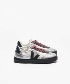 VOLLEY ELASTIC LACES LEATHER VEJA X JELLY MALLOW SILVER