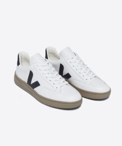 Alternative view of V-12 LEATHER WHITE BLACK DUNE